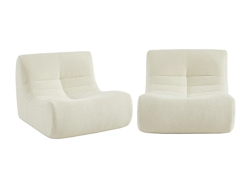 Sofá modular en borreguito texturizado, 2 plazas blanco