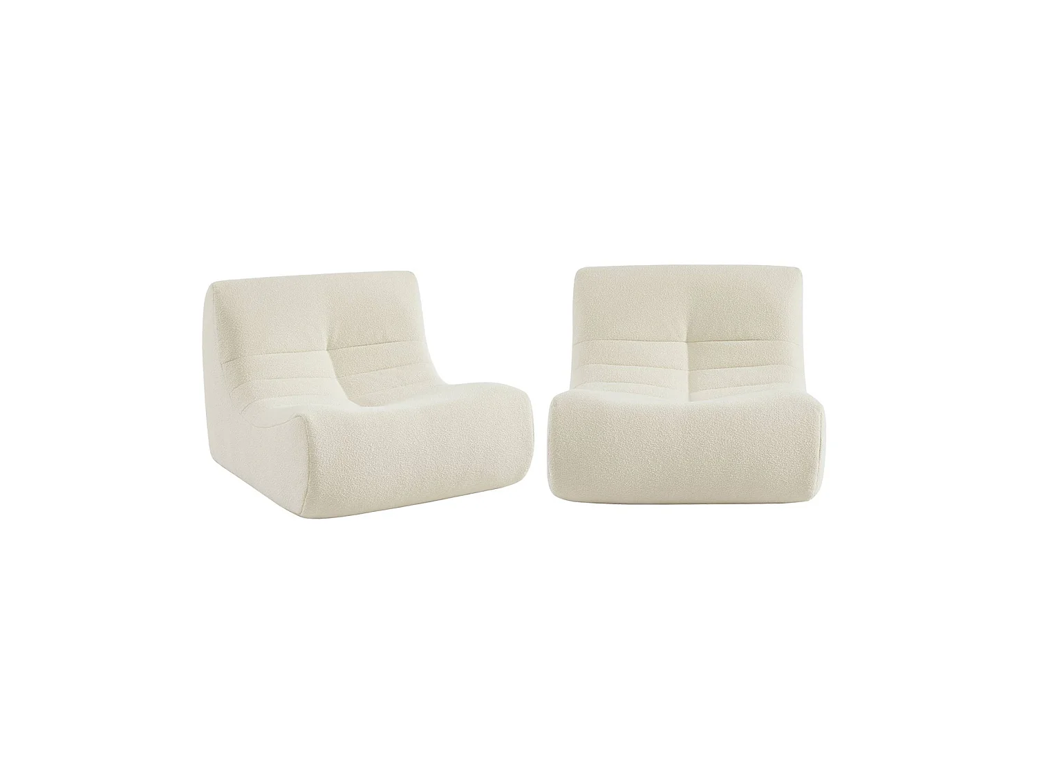 Divano modulare boucle, 2 posti, bianco