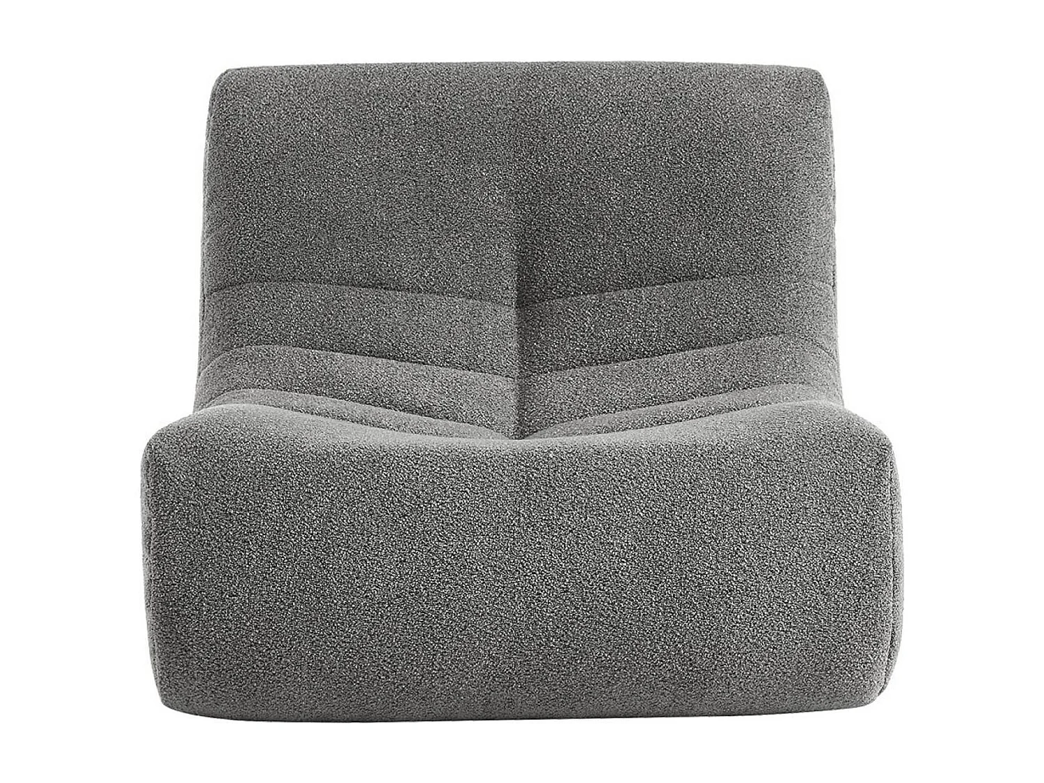 Sofá modular en borreguito texturizado, 2 plazas gris