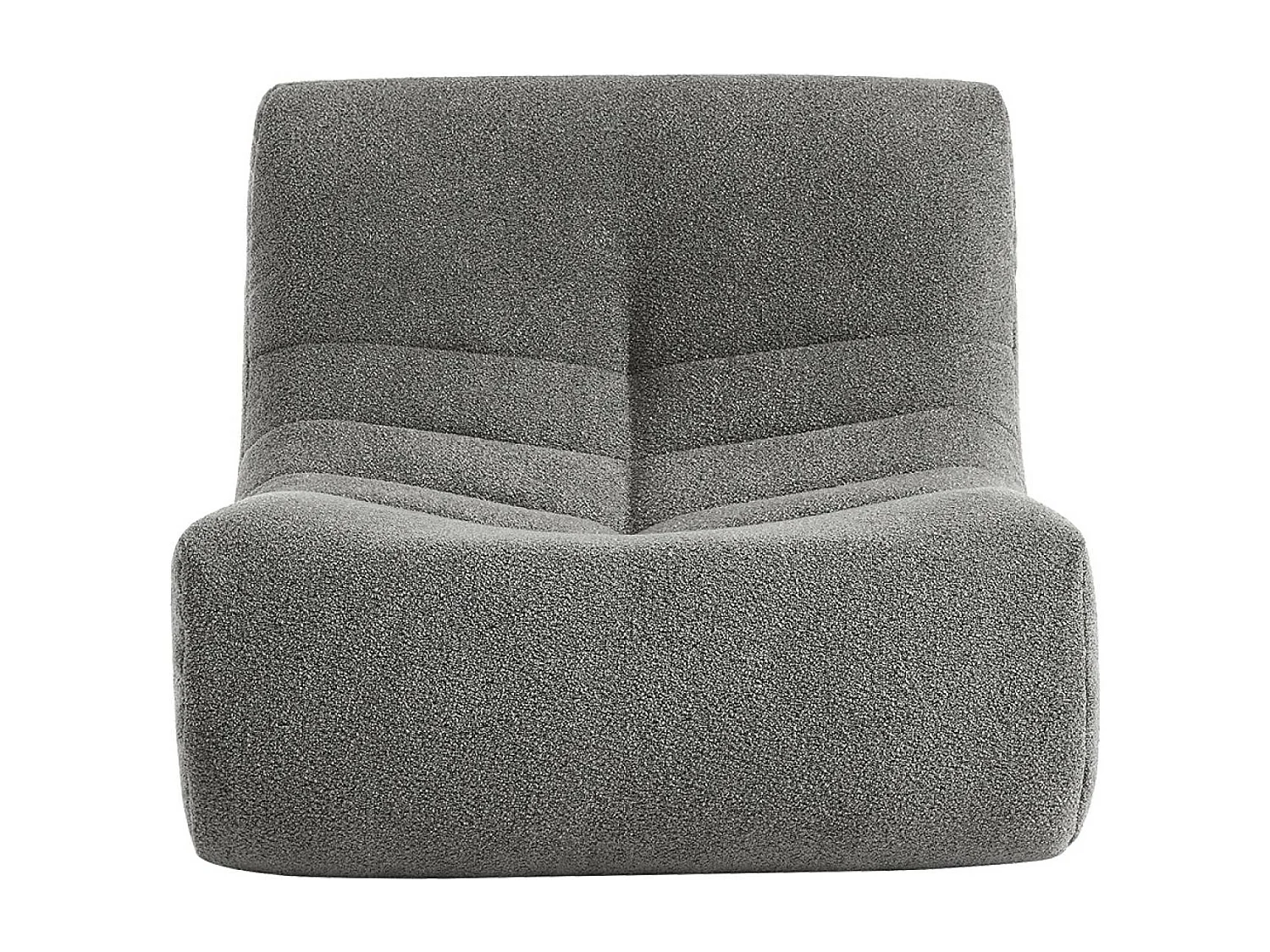 Lot de 3 fauteuils chauffeuses en bouclette texturée gris style contemporain 1 place