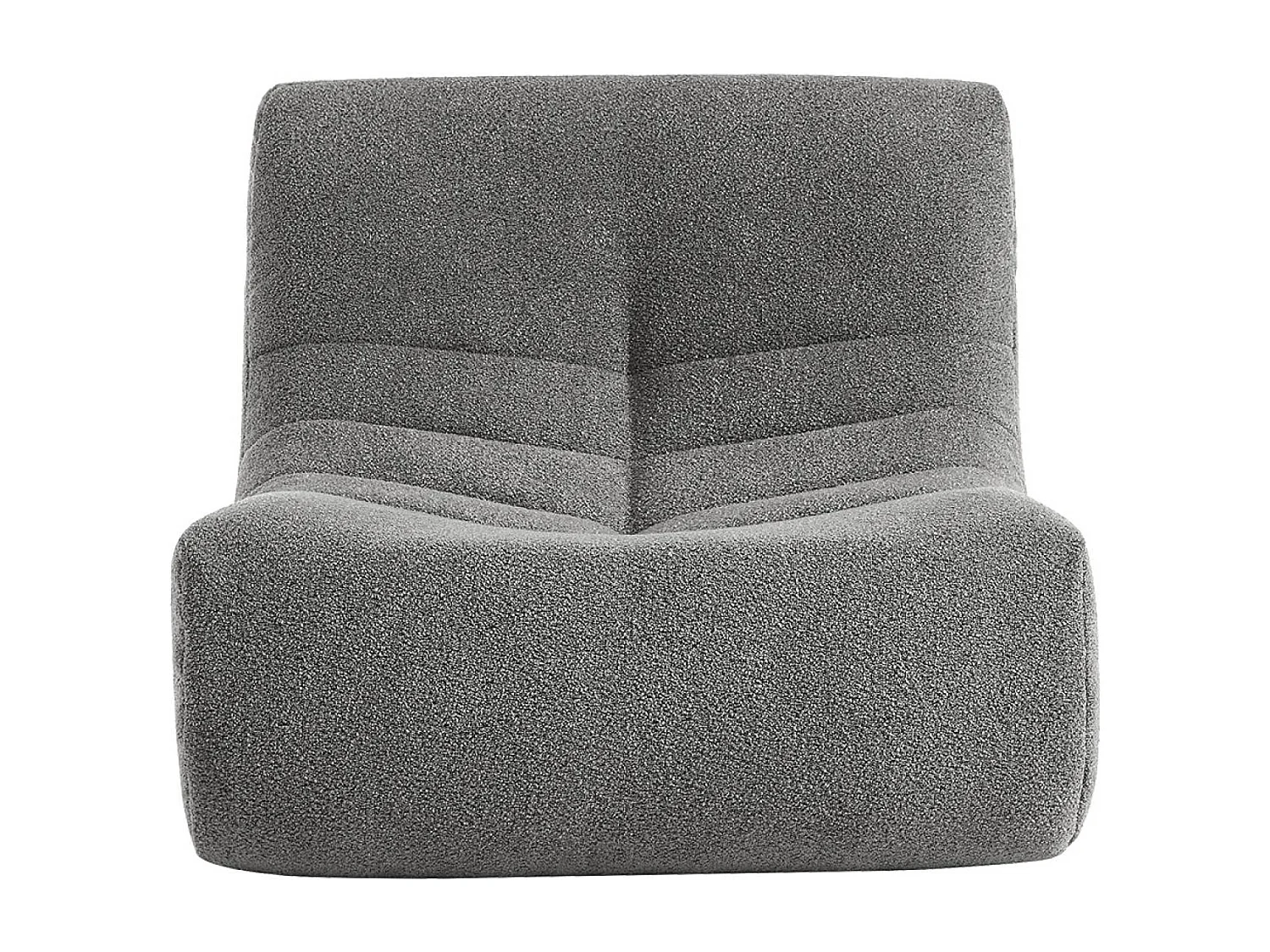 Lot de 3 fauteuils chauffeuses en bouclette texturée gris style contemporain 1 place