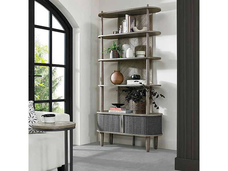 Bibliothèque étagère en bois avec accordéon HOUSTON