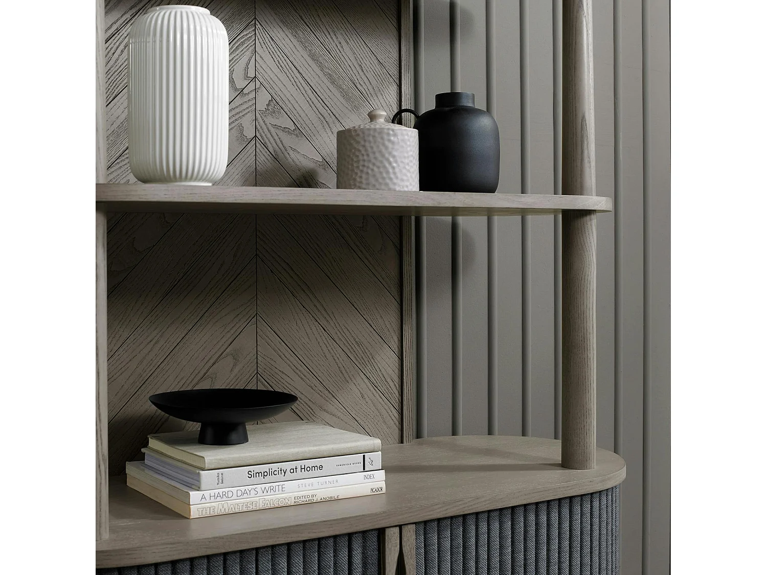 Bibliothèque étagère en bois avec accordéon HOUSTON