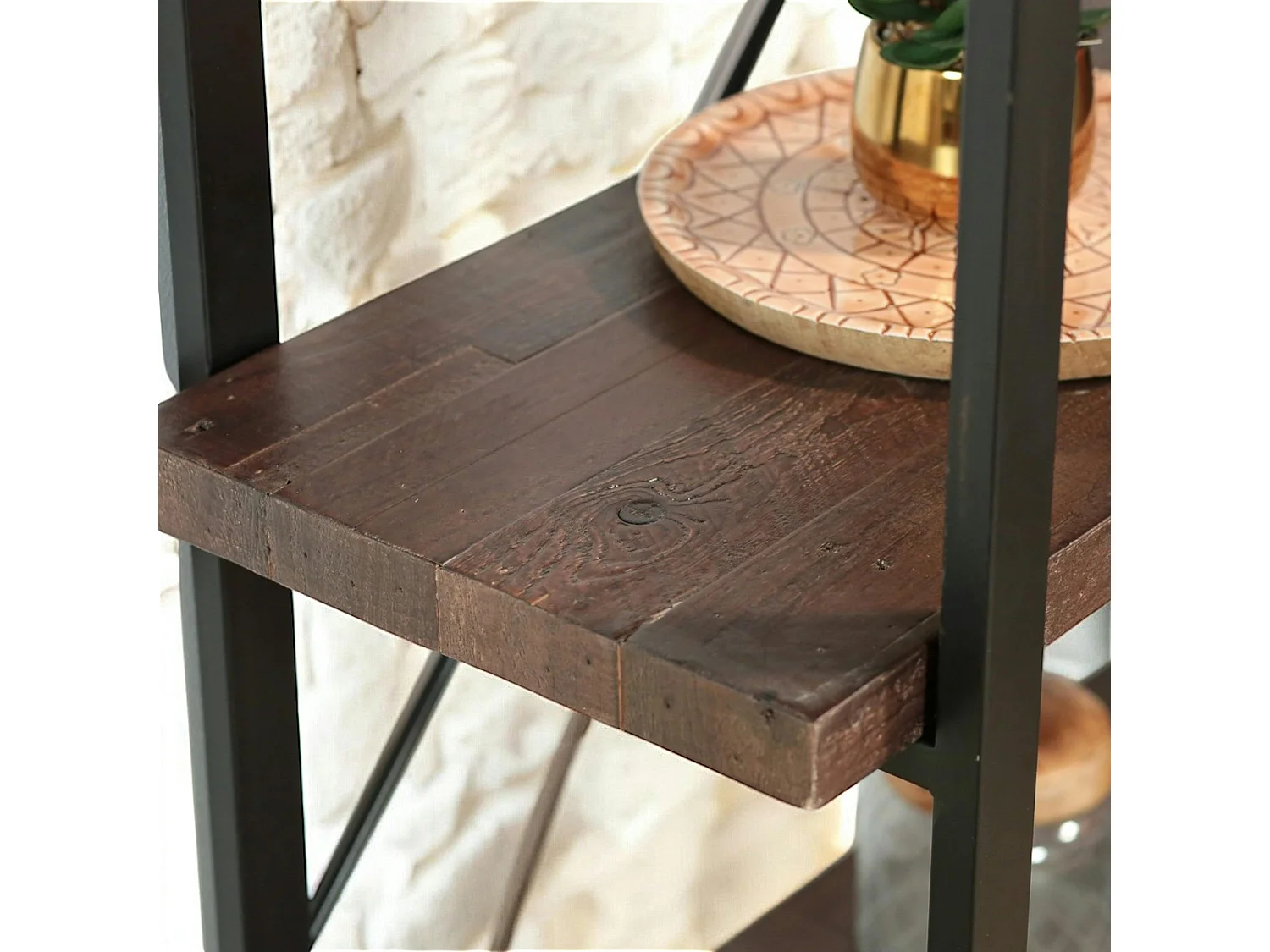 Bibliothèque Etagère bois brun recyclé SAMOA