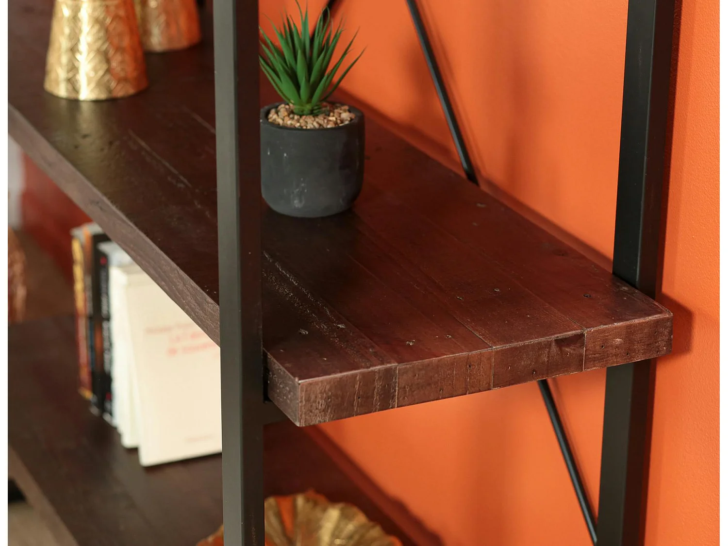 Bibliothèque Etagère bois brun recyclé SAMOA