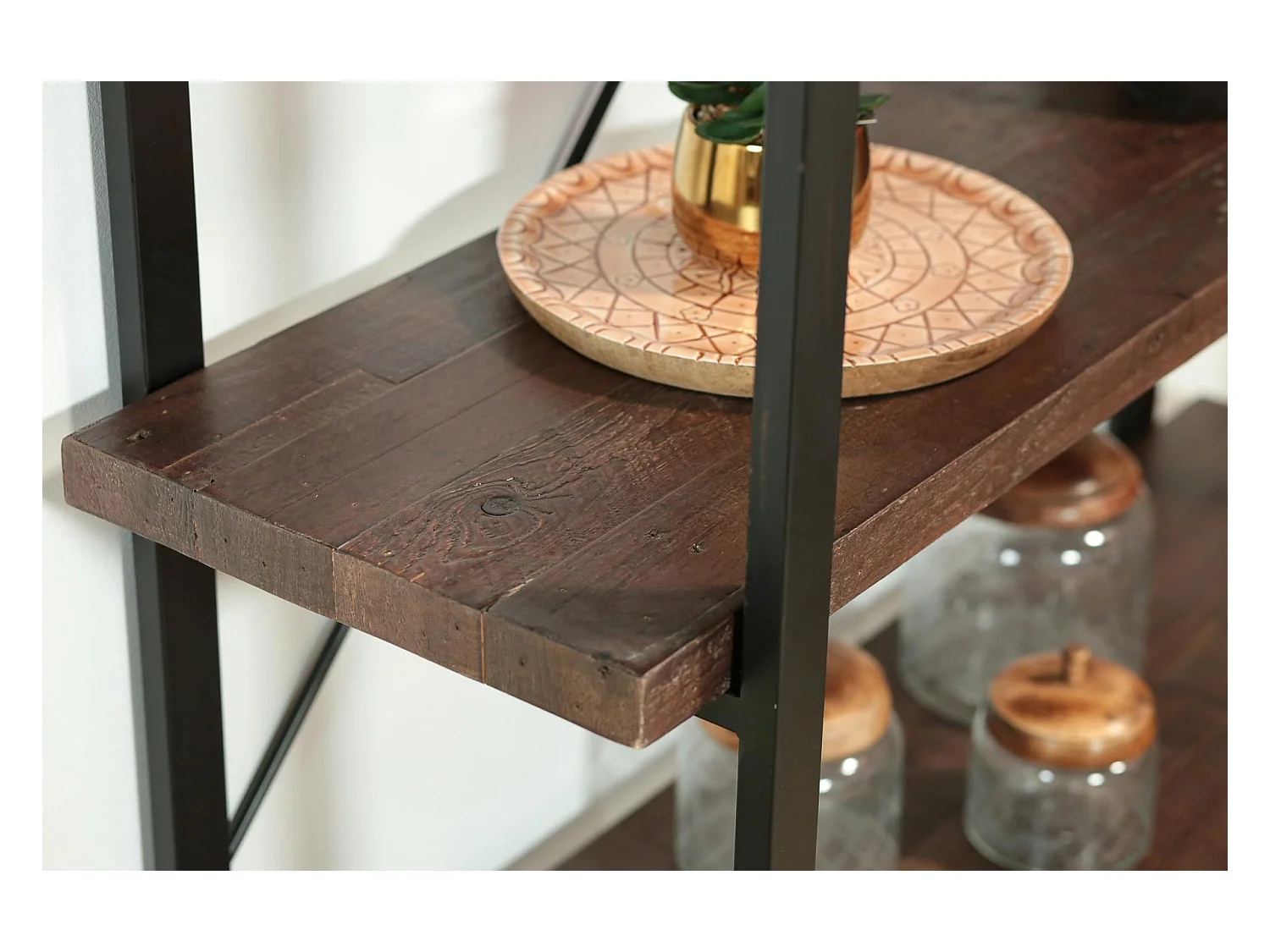 Bibliothèque Etagère bois brun recyclé SAMOA