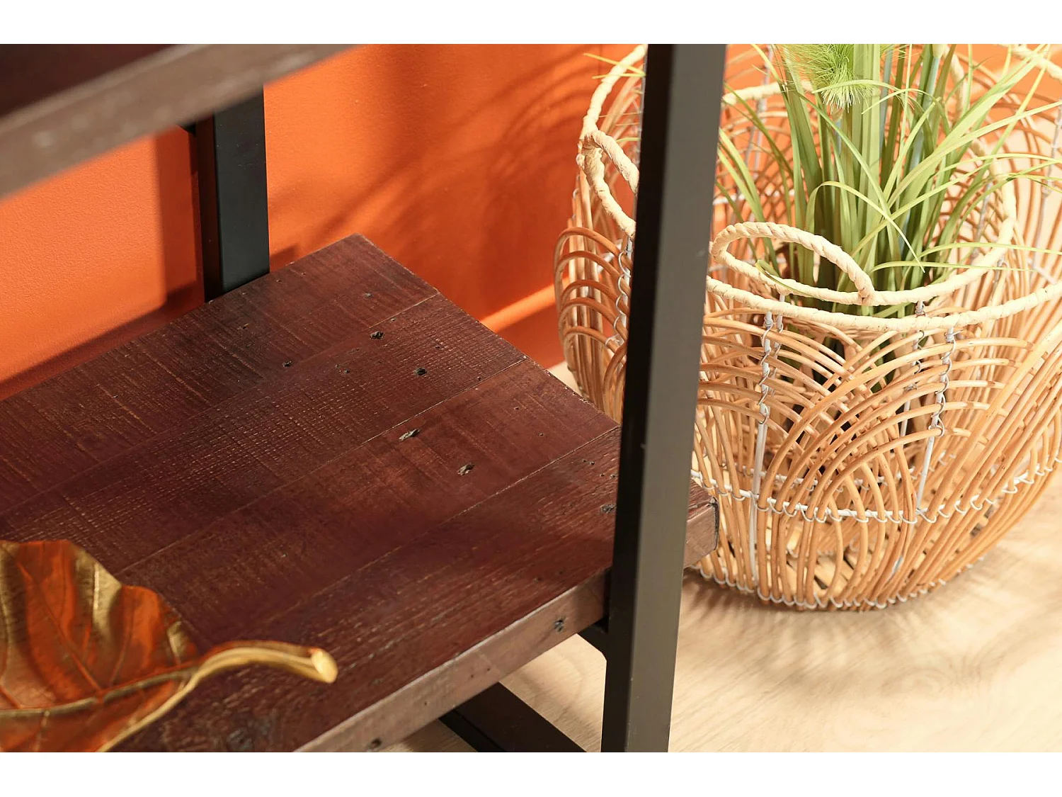 Bibliothèque Etagère bois brun recyclé SAMOA