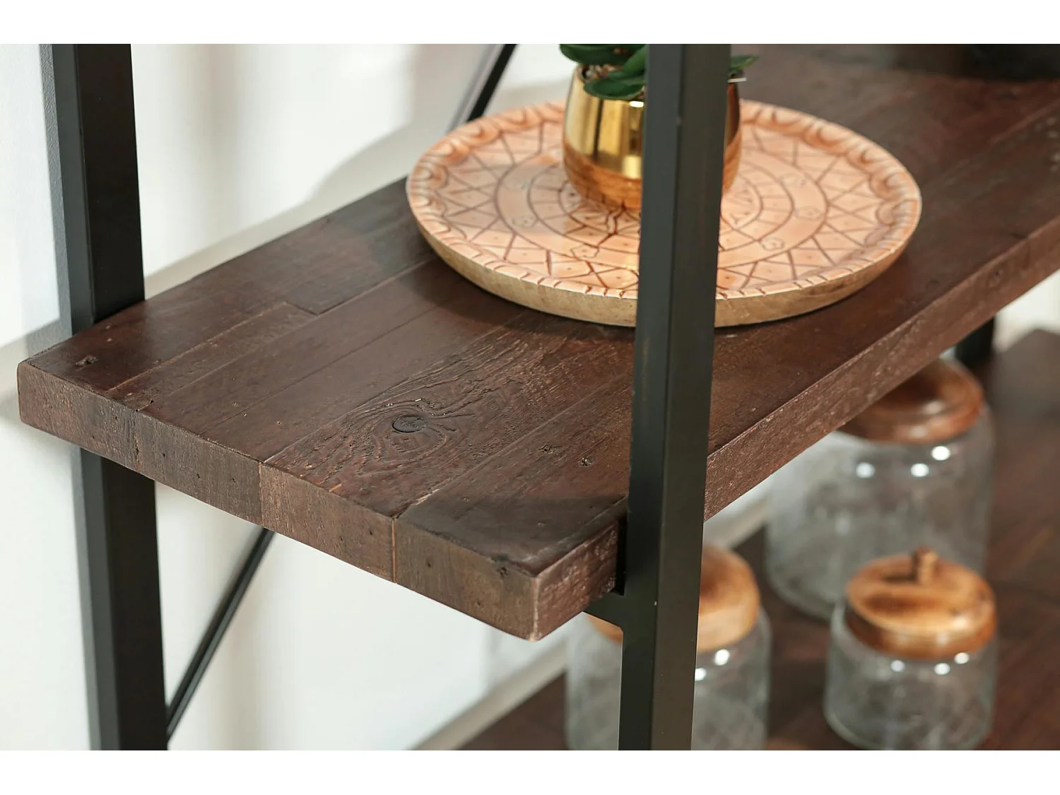 Bibliothèque Etagère bois brun recyclé SAMOA