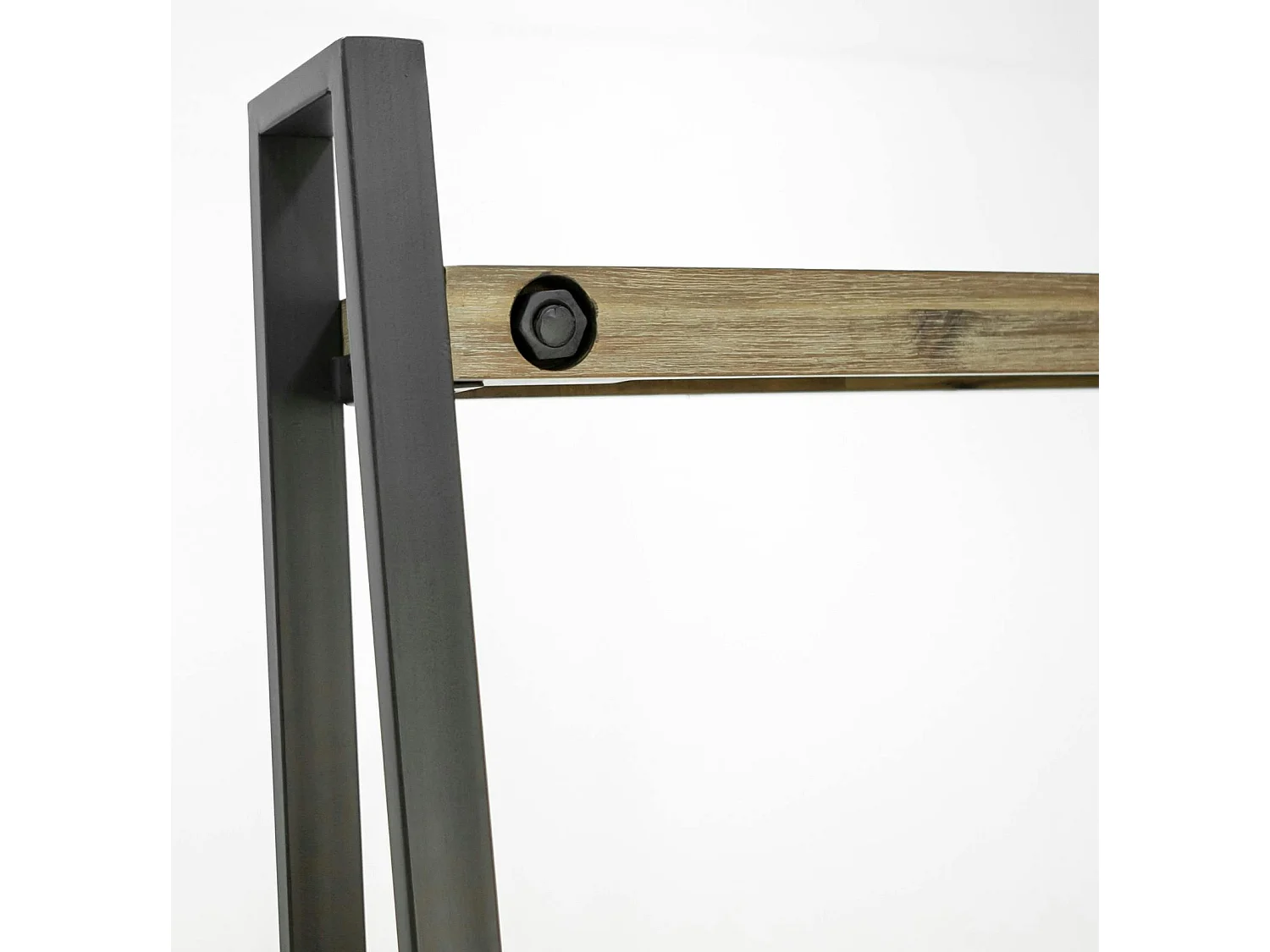 Bibliothèque Etagère Inspiration Indus' en Acacia et Métal, 5 plateaux et 1 tiroir métal 90x35x195cm BROOKLYN