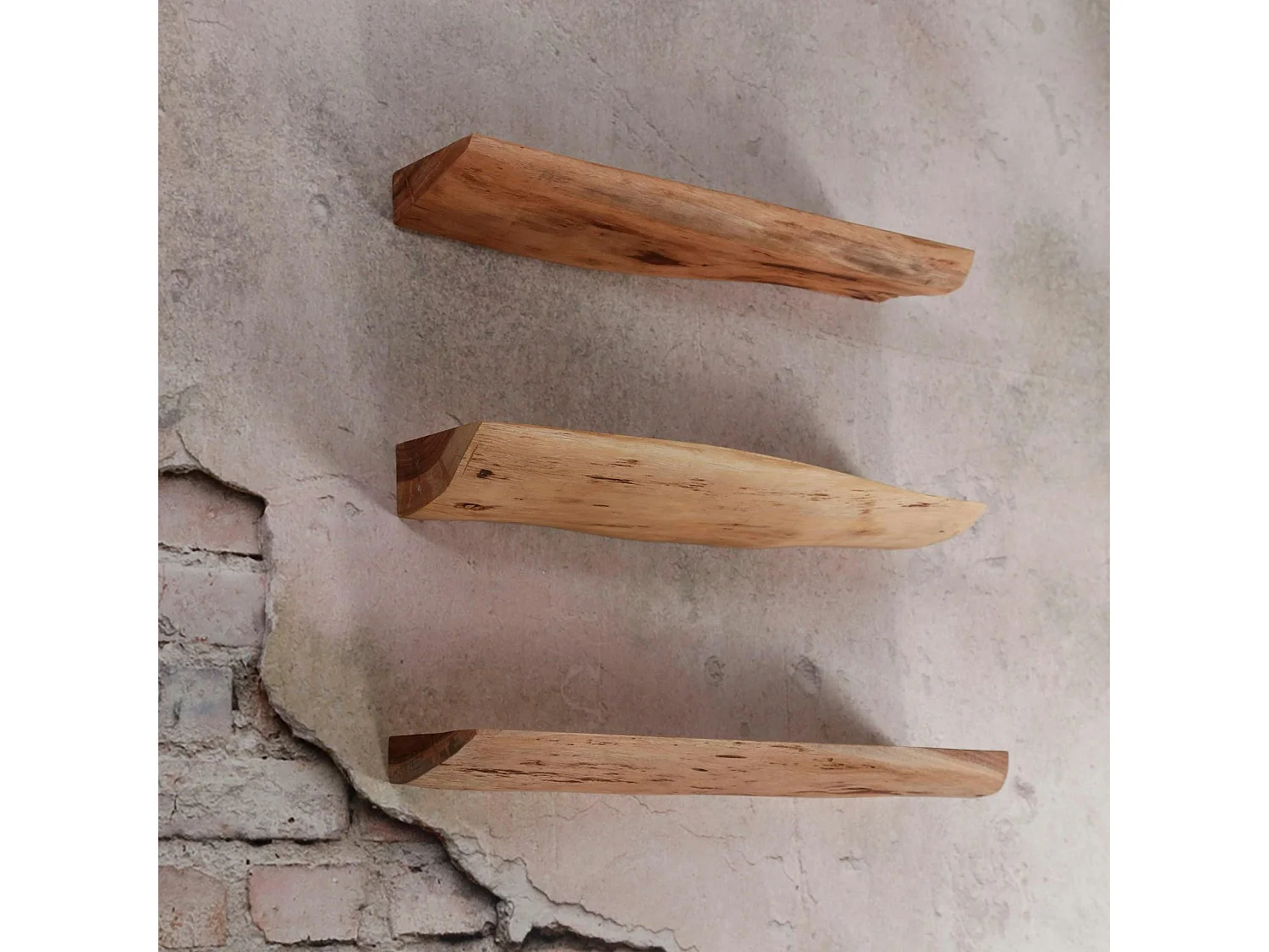 Etagère murale bois massif d'acacia (3 pièces) TRIBECA