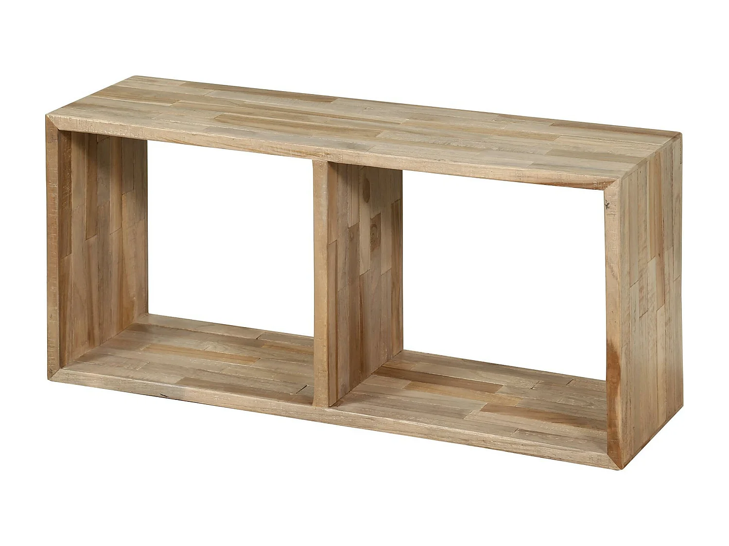 Etagère cube bois de teck recyclé finition vieillie 65 cm JAVA