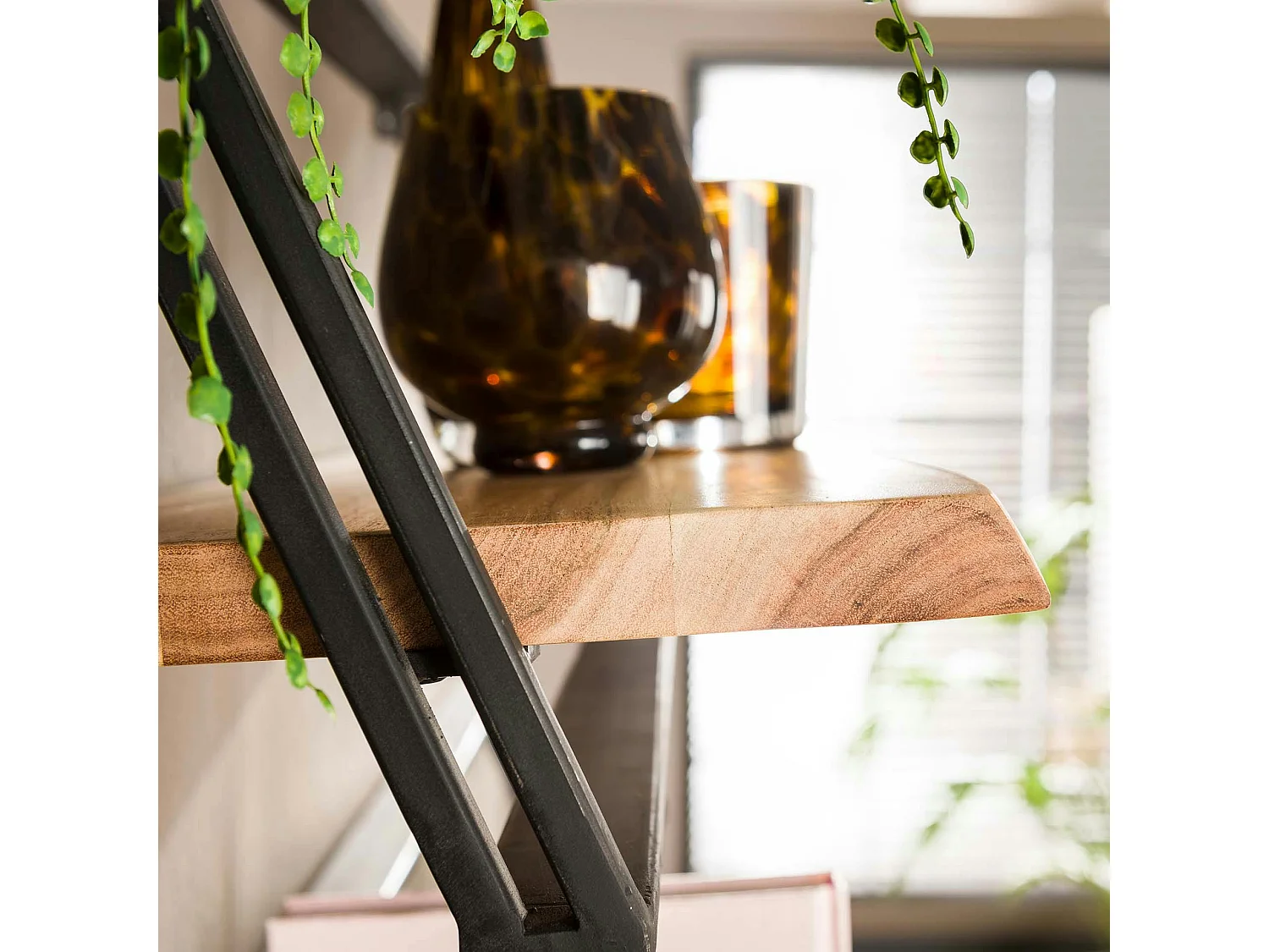 Etagère murale bois métal moderne (lot de 3) MELBOURNE