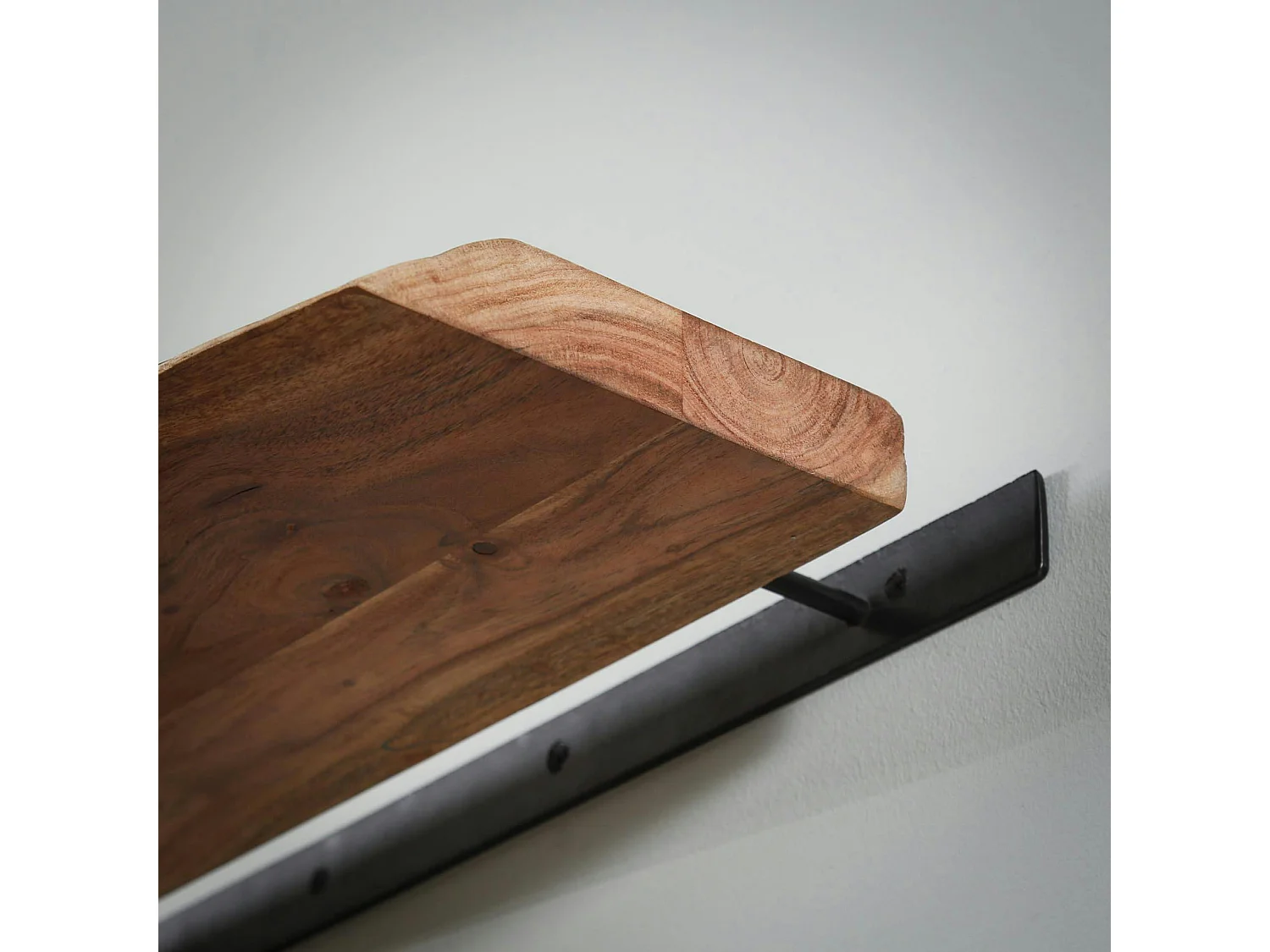 Etagère murale bois massif bordure naturelle 120 cm MELBOURNE