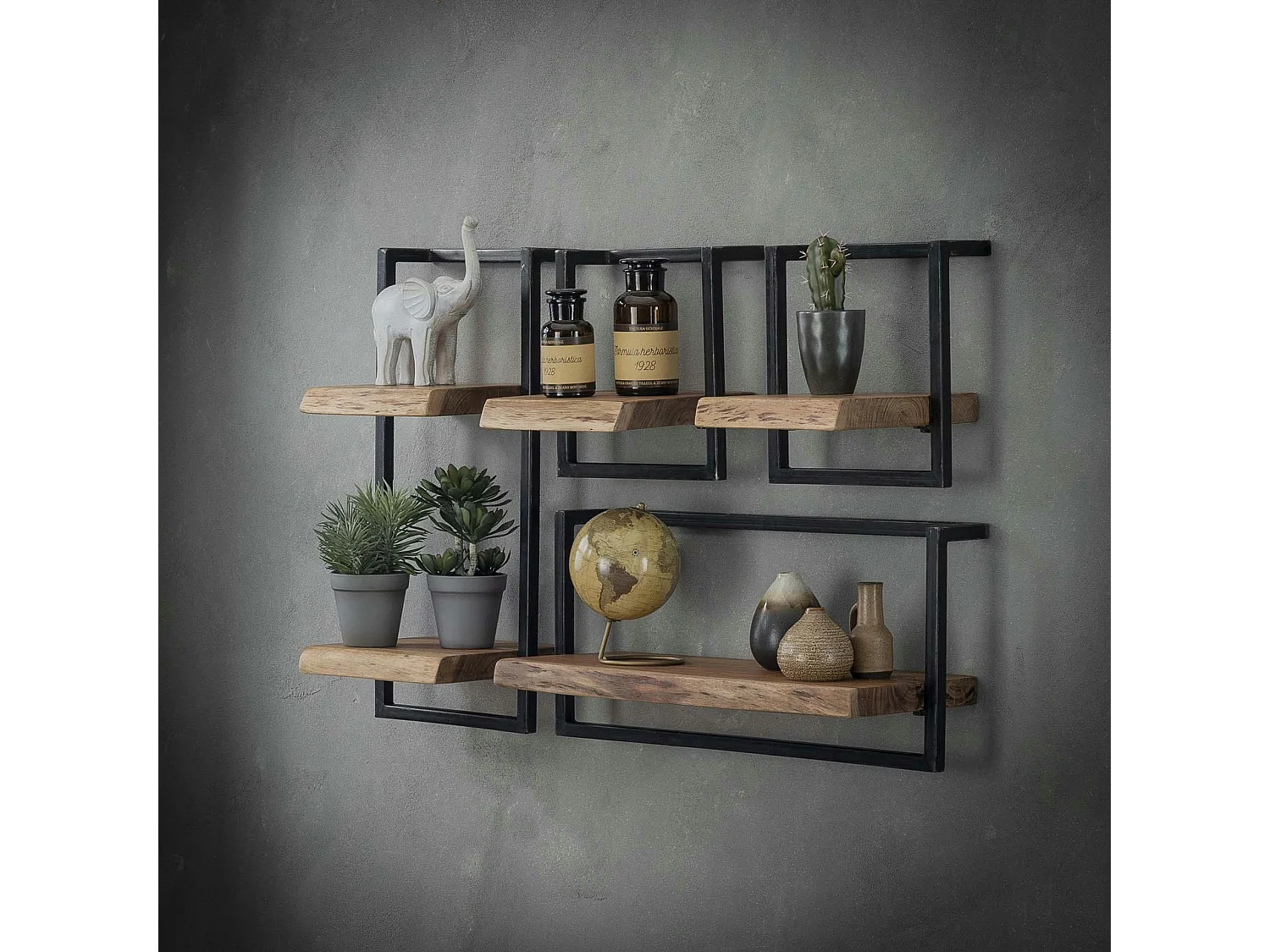 Etagère murale bois métal MELBOURNE