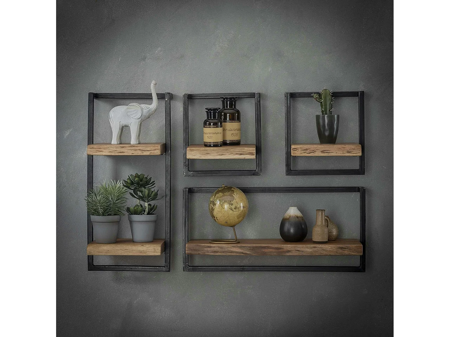 Etagère murale bois métal MELBOURNE