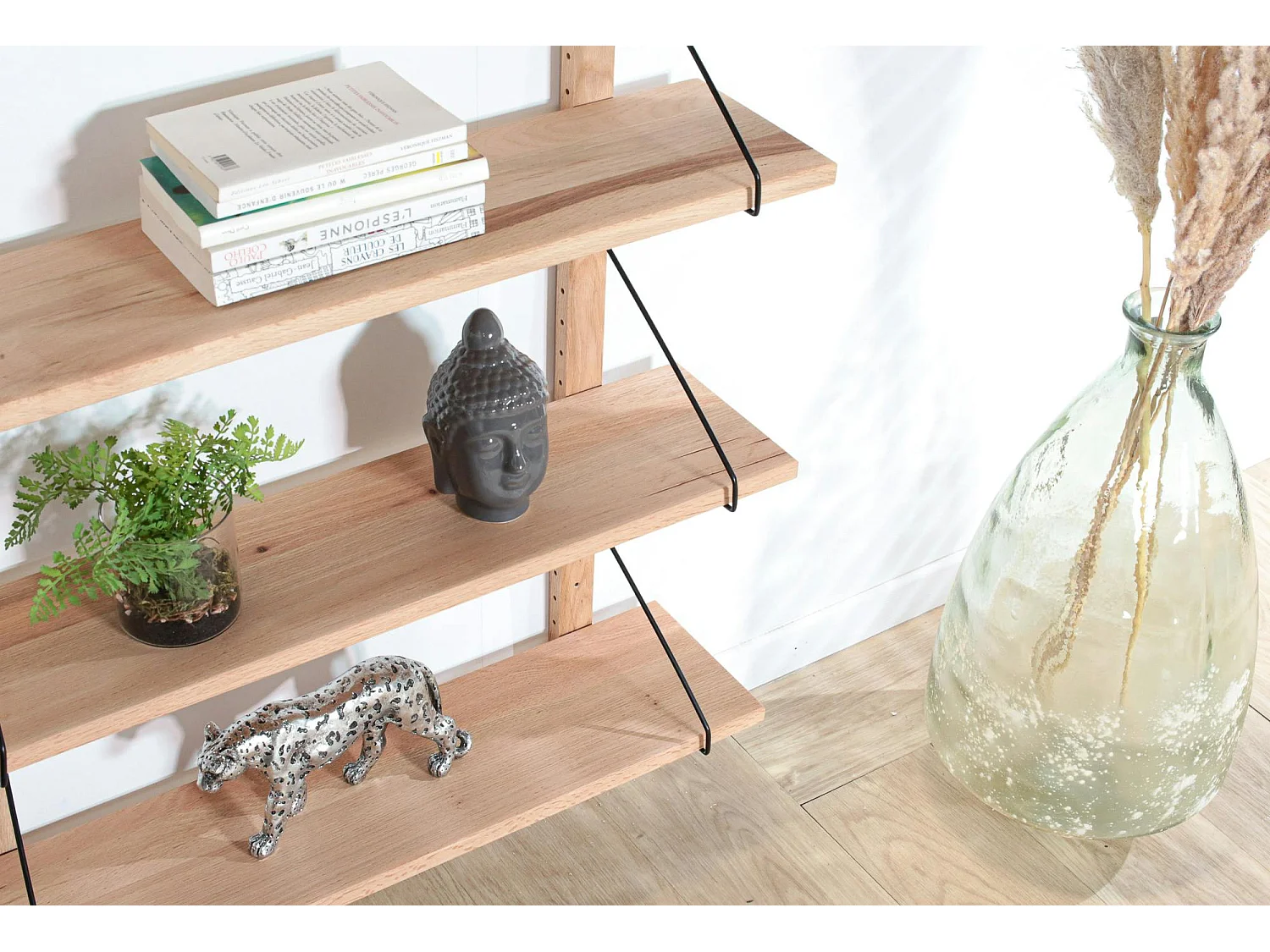 Etagère murale bois massif 6 plateaux (bois blanc) PALERME