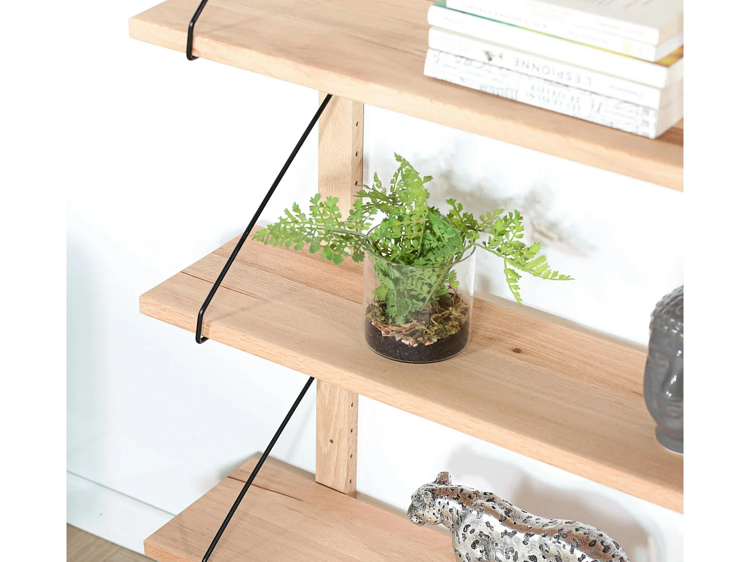 Etagère murale bois massif 6 plateaux (bois blanc) PALERME