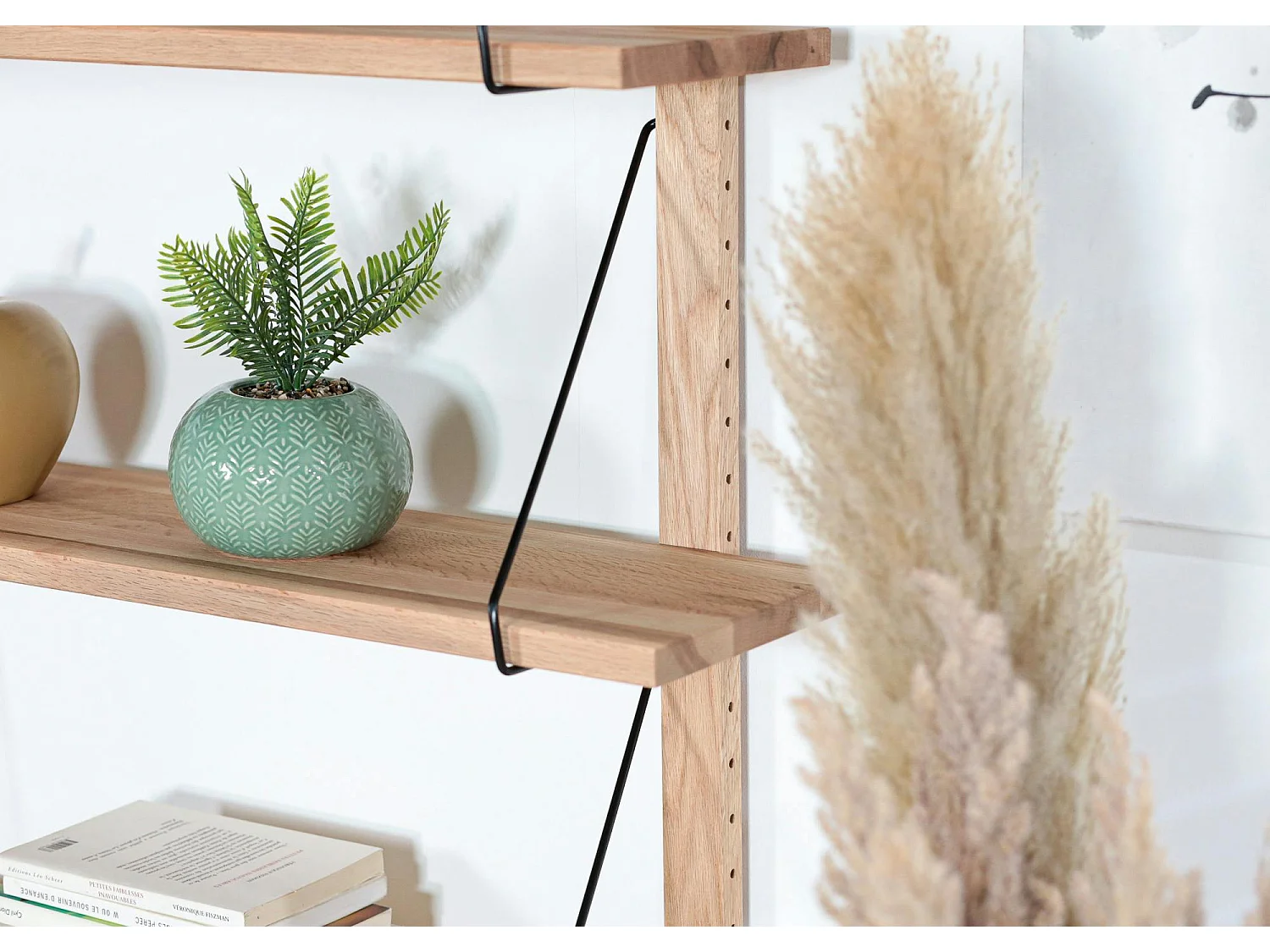 Etagère murale bois massif 6 plateaux (bois blanc) PALERME