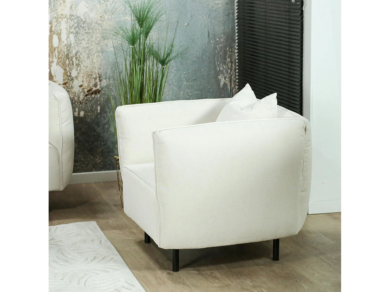 Fauteuil blanc crème moderne TURIN