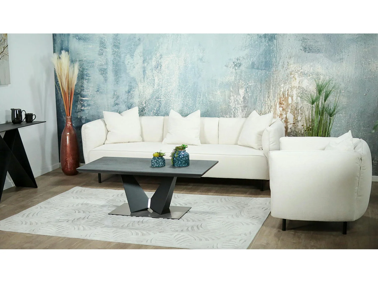 Fauteuil blanc crème moderne TURIN