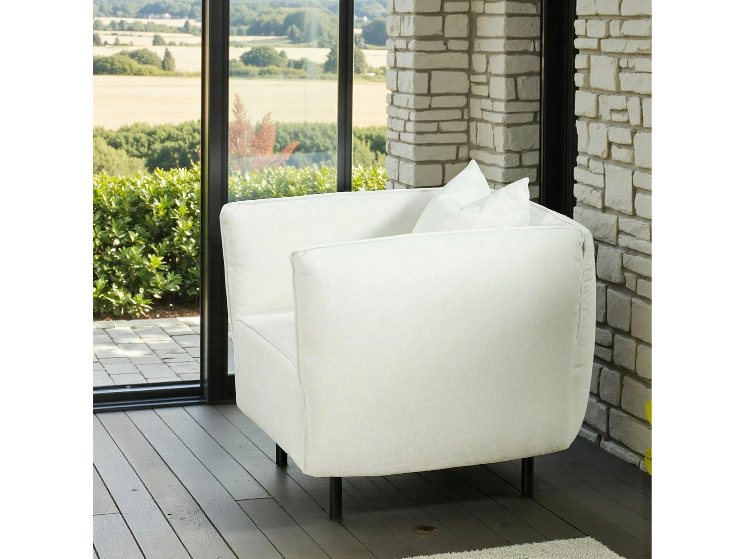 Fauteuil blanc crème moderne TURIN