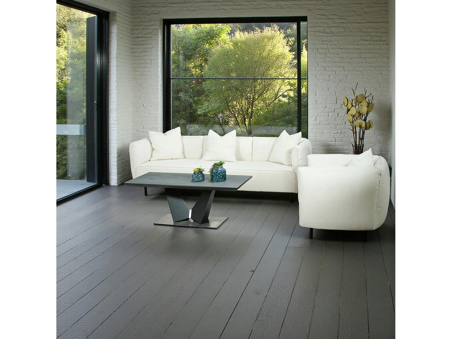 Fauteuil blanc crème moderne TURIN