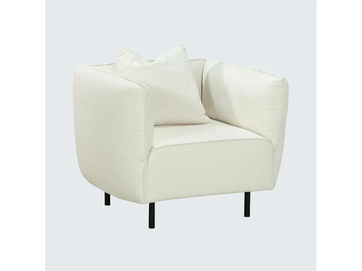 Fauteuil blanc crème moderne TURIN
