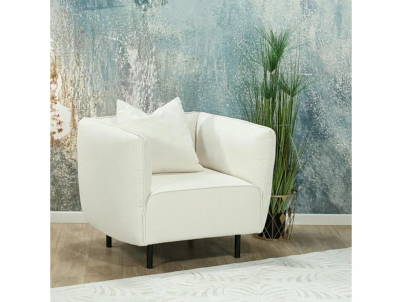 Fauteuil blanc crème moderne TURIN