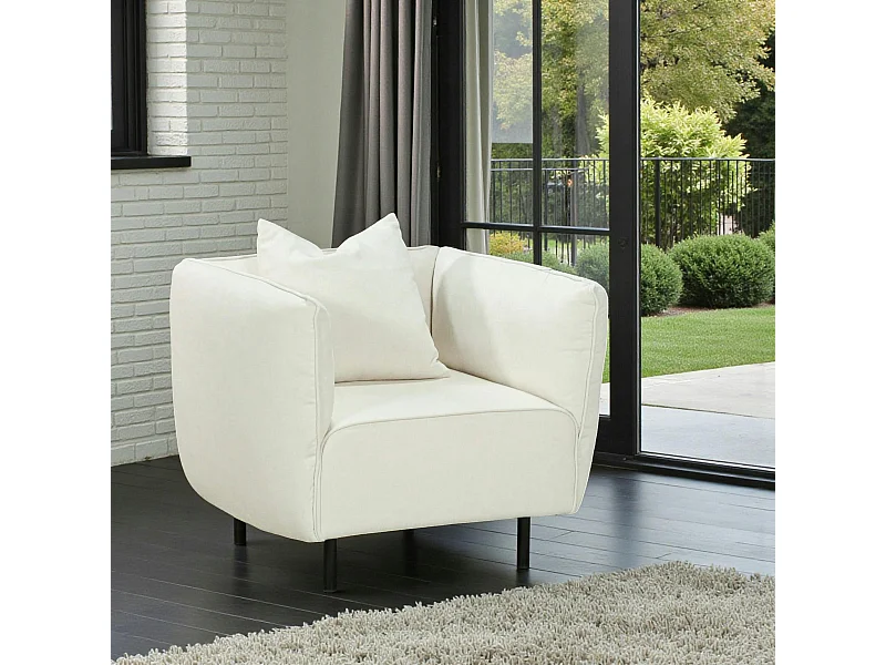 Fauteuil blanc crème moderne TURIN