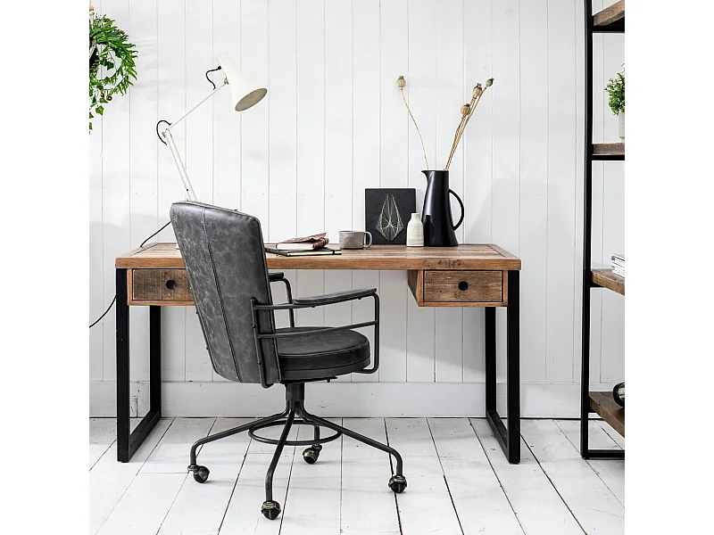Chaise de bureau industrielle grise BRISBANE