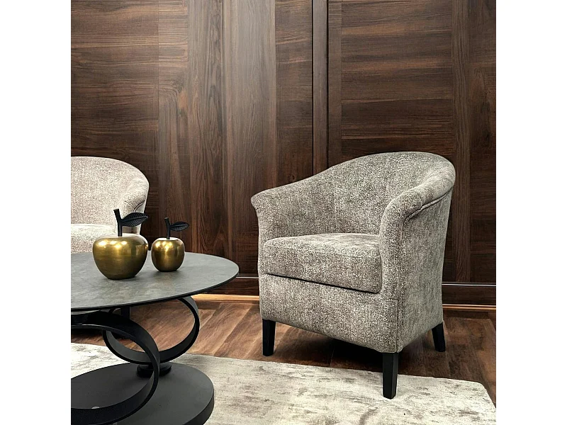 Fauteuil Cabriolet brun chiné  MIRA