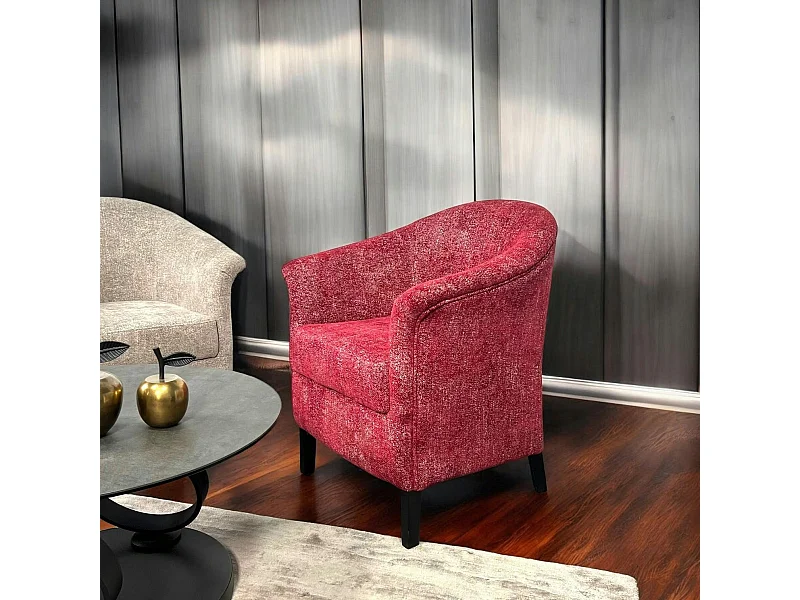 Fauteuil Cabriolet rouge chiné  MIRA