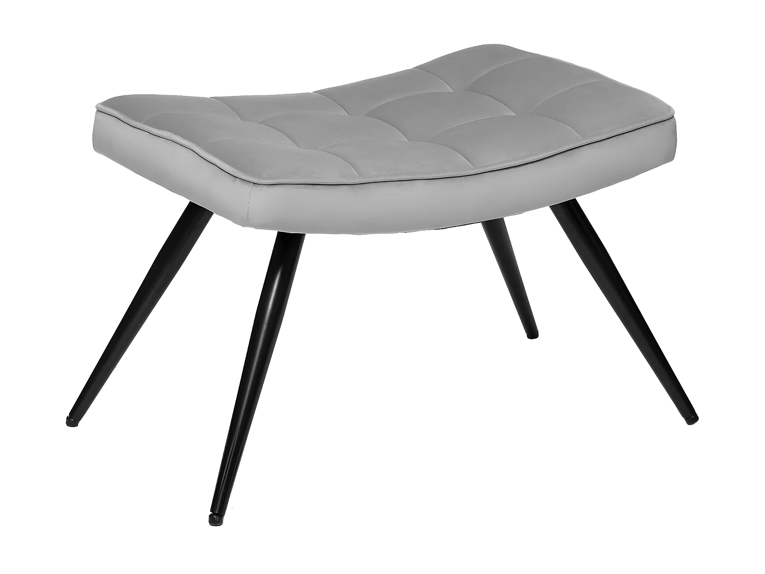 Fauteuil relax en velours gris et son tabouret (2 pièces) GOTEBORG