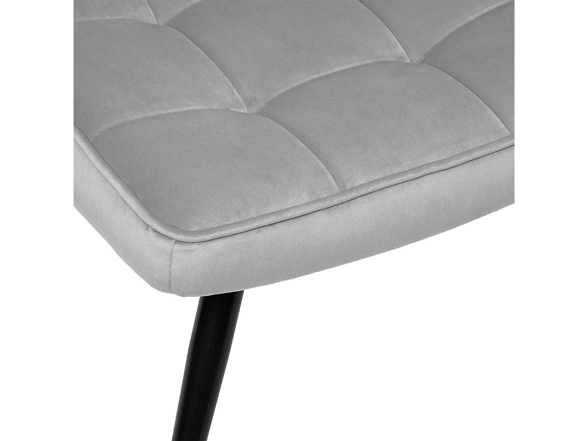 Fauteuil relax en velours gris et son tabouret (2 pièces) GOTEBORG