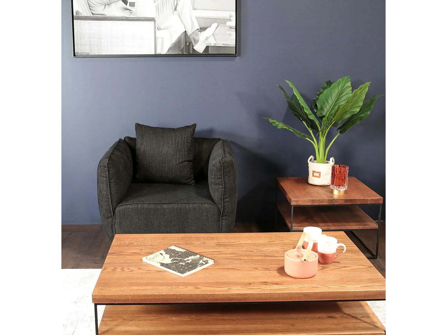 Fauteuil moderne noir TURIN