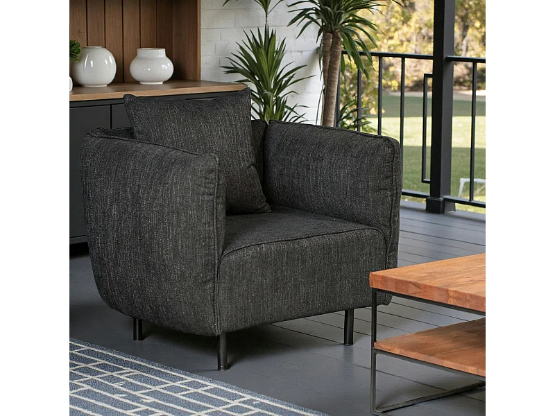 Fauteuil moderne noir TURIN