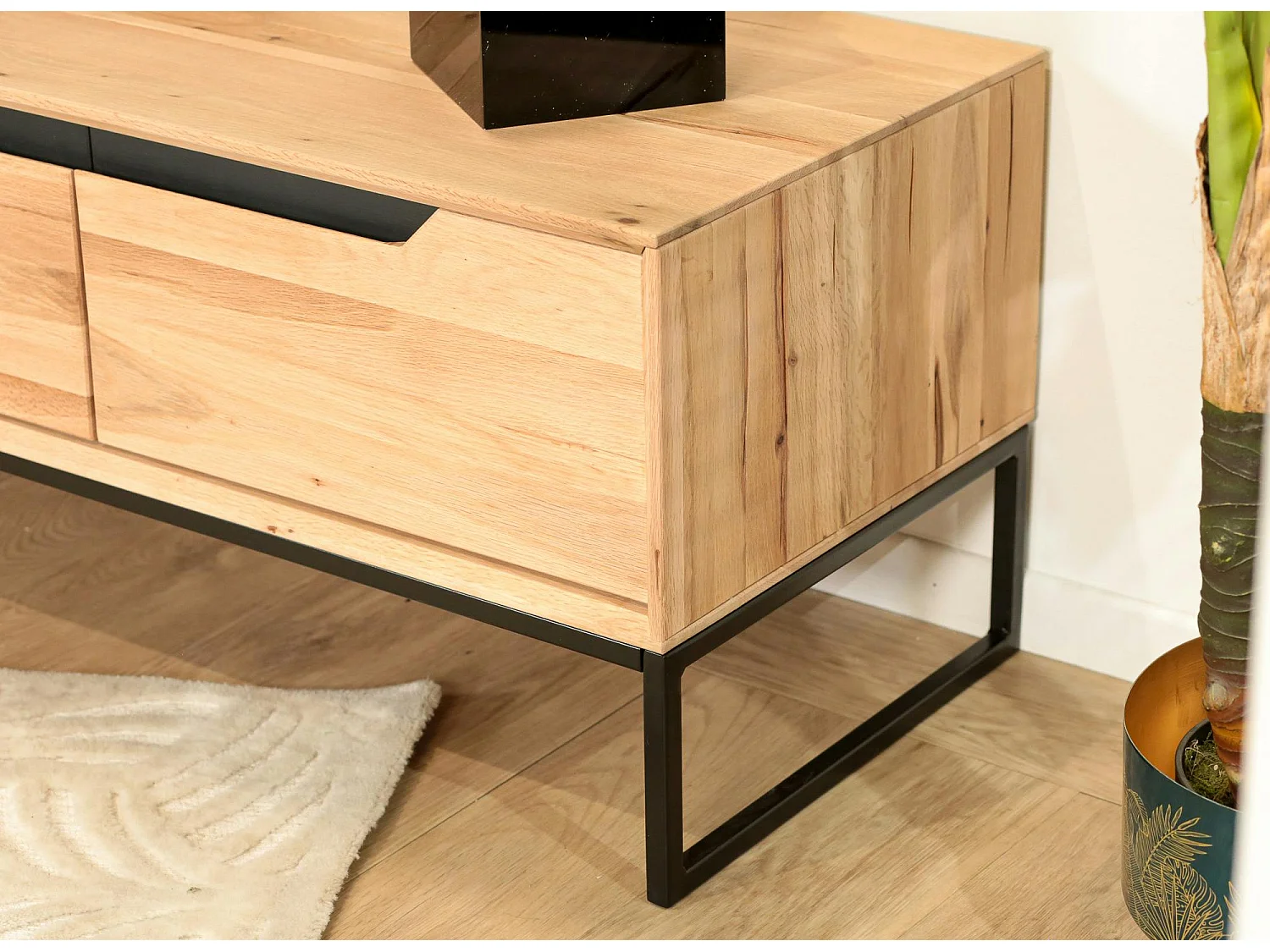 Meuble tv en bois de chêne blanc PALERME