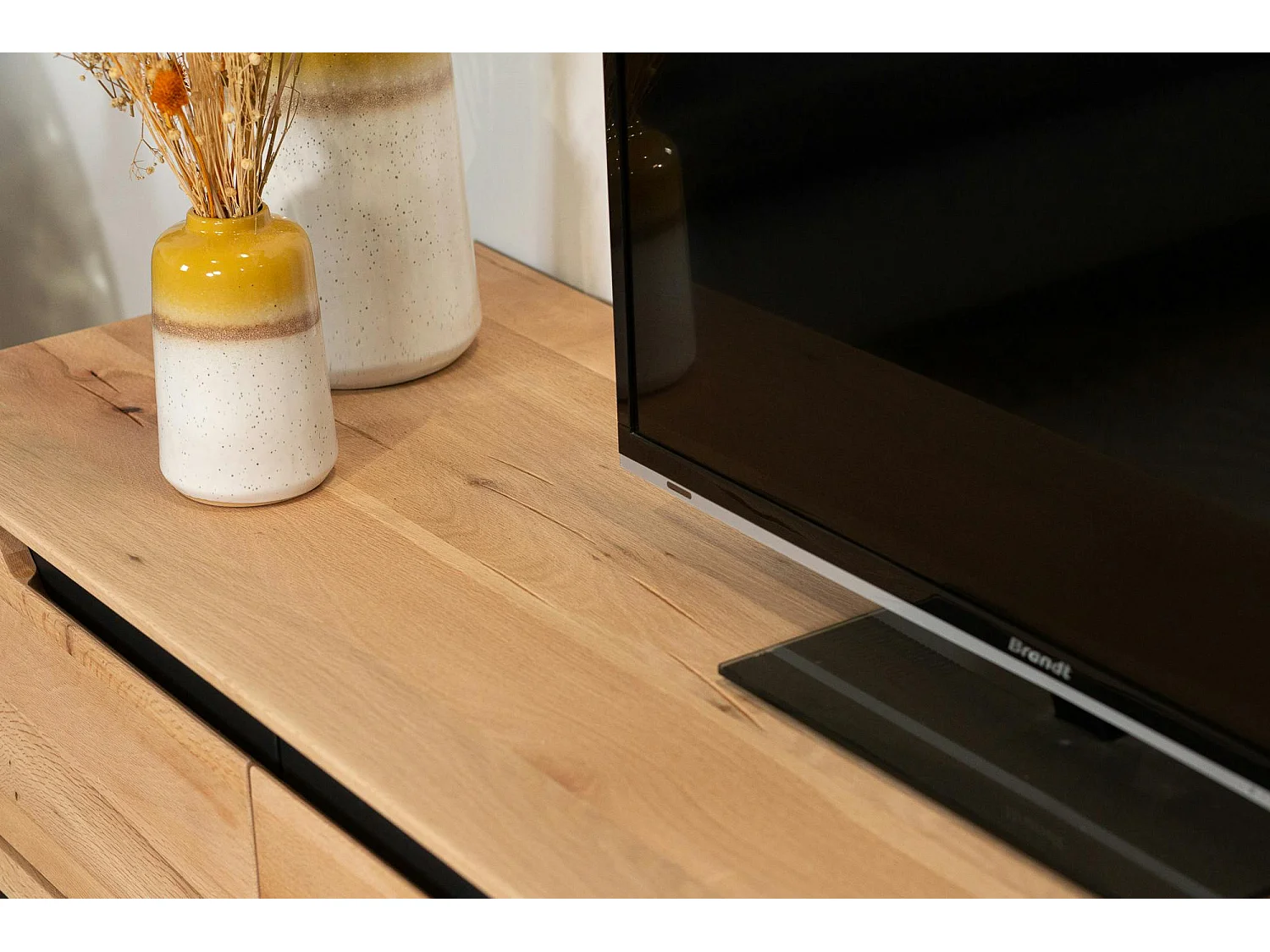 Meuble tv en bois de chêne blanc PALERME