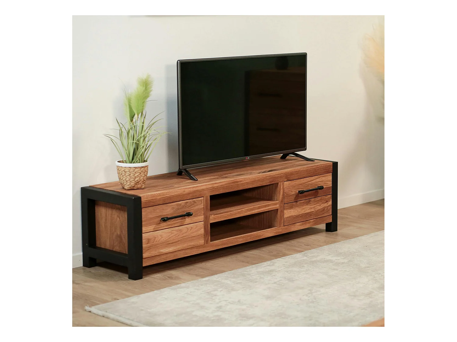 Meuble tv en chêne huilé FERSCOTT 2