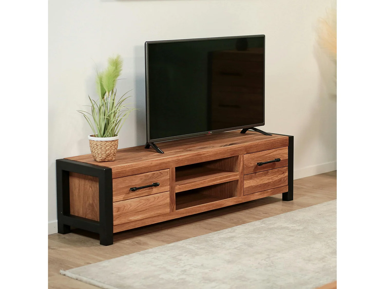 Meuble tv en chêne huilé FERSCOTT 2