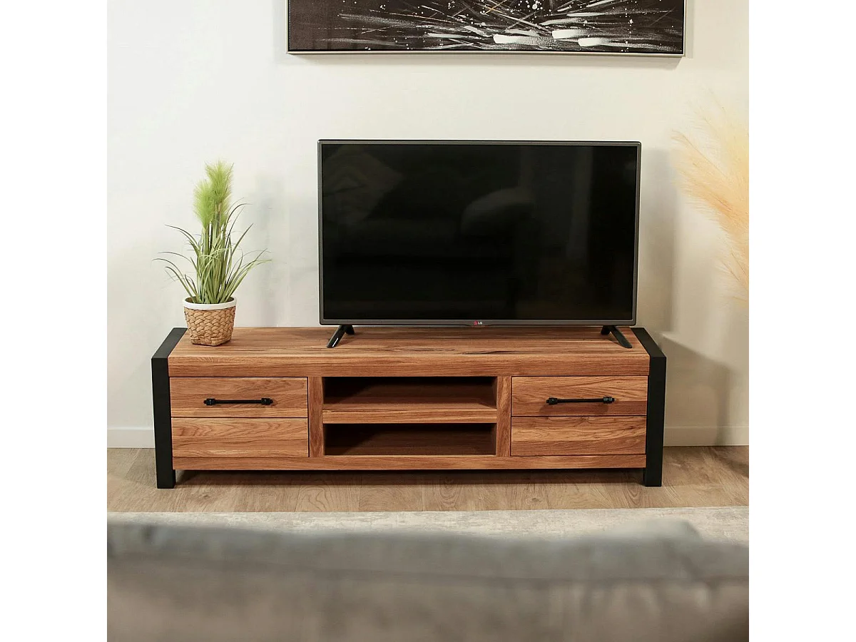 Meuble tv en chêne huilé FERSCOTT 2