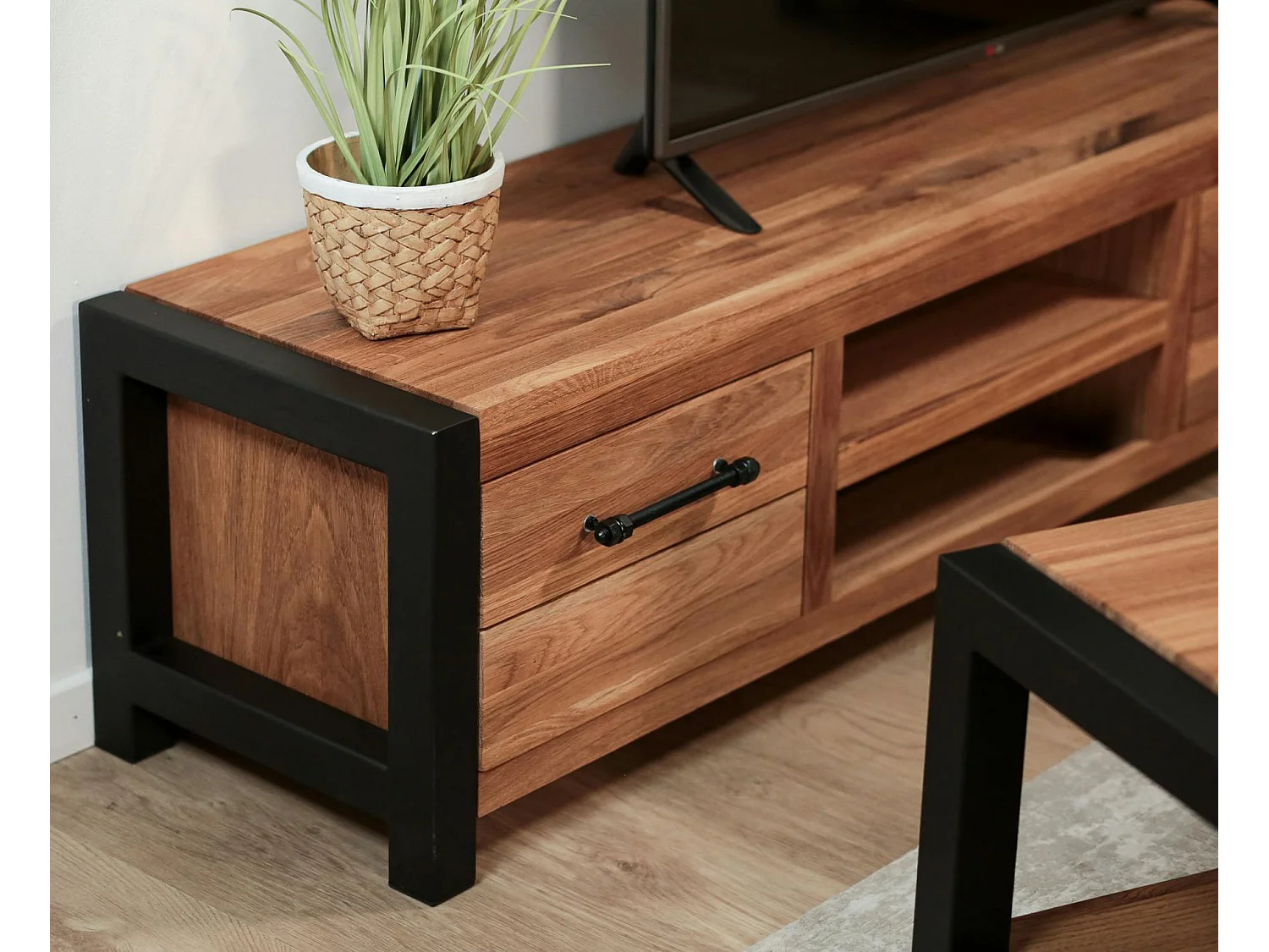 Meuble tv en chêne huilé FERSCOTT 2