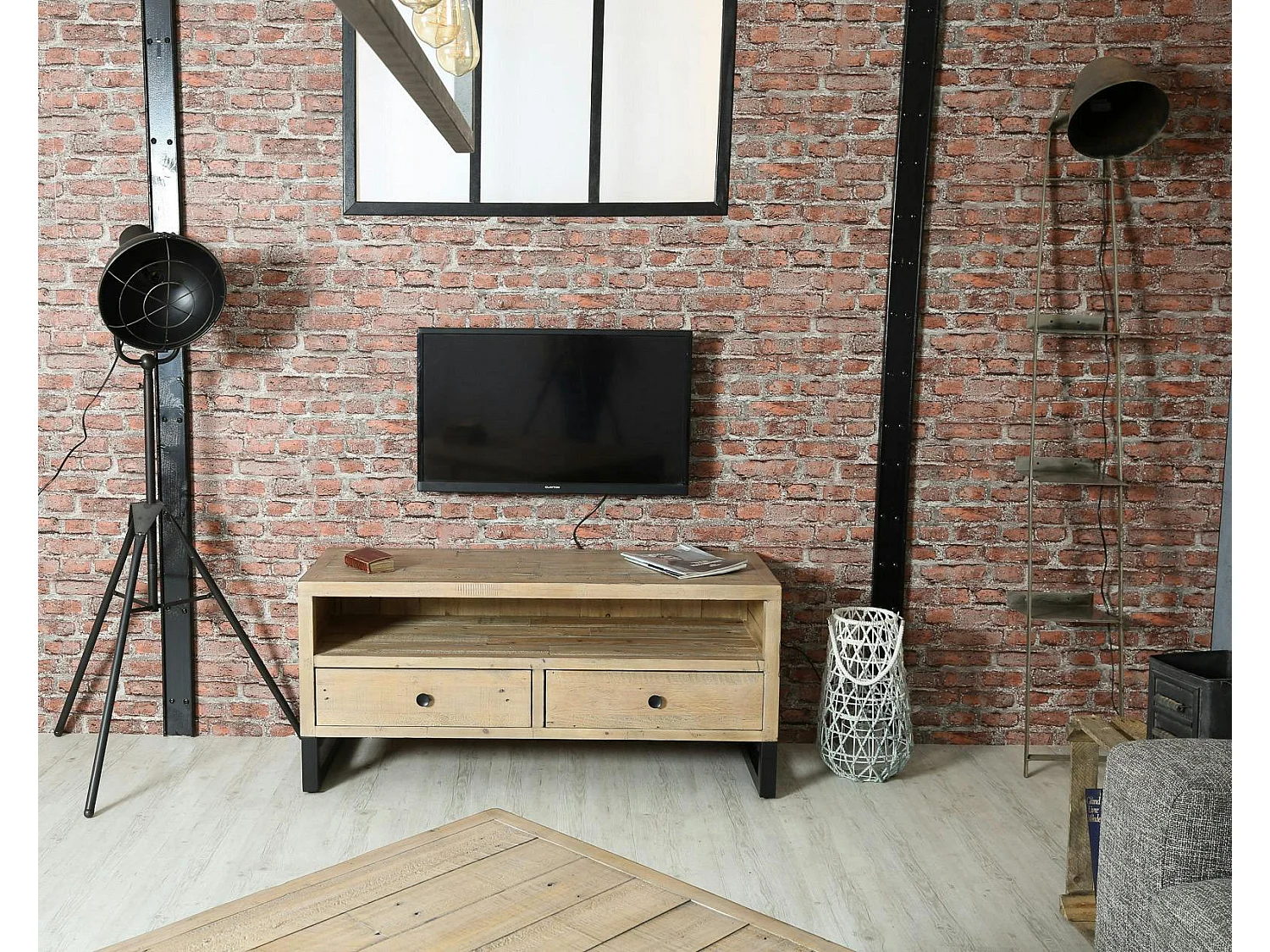 Petit meuble tv en bois recyclé AUCKLAND