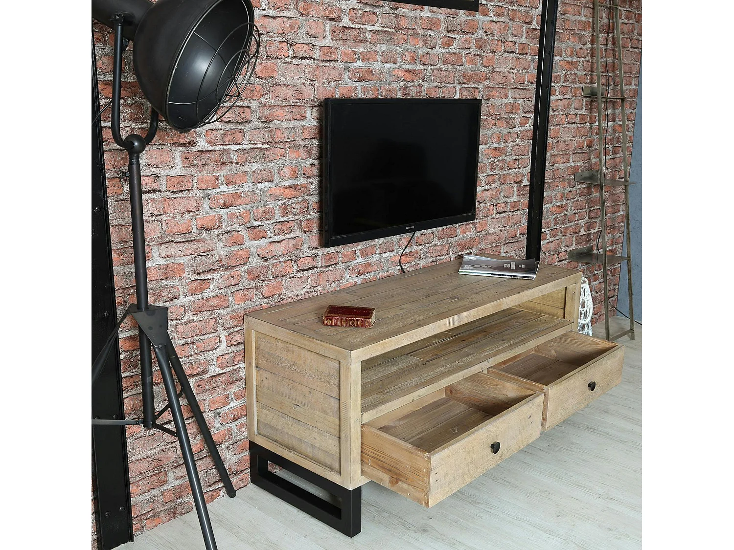 Petit meuble tv en bois recyclé AUCKLAND