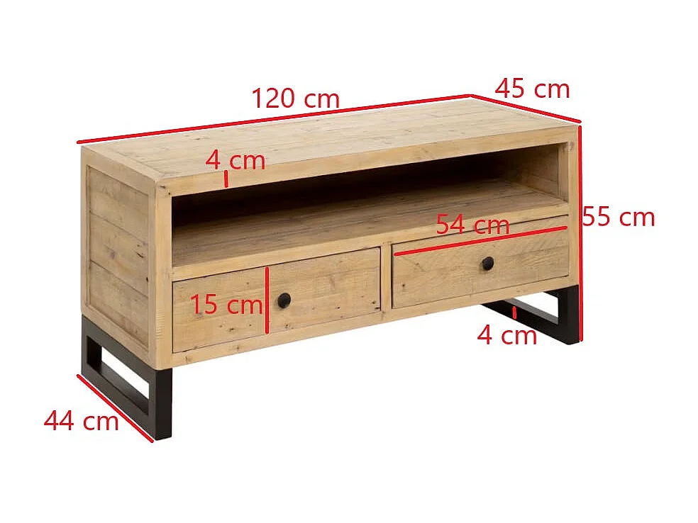 Petit meuble tv en bois recyclé AUCKLAND