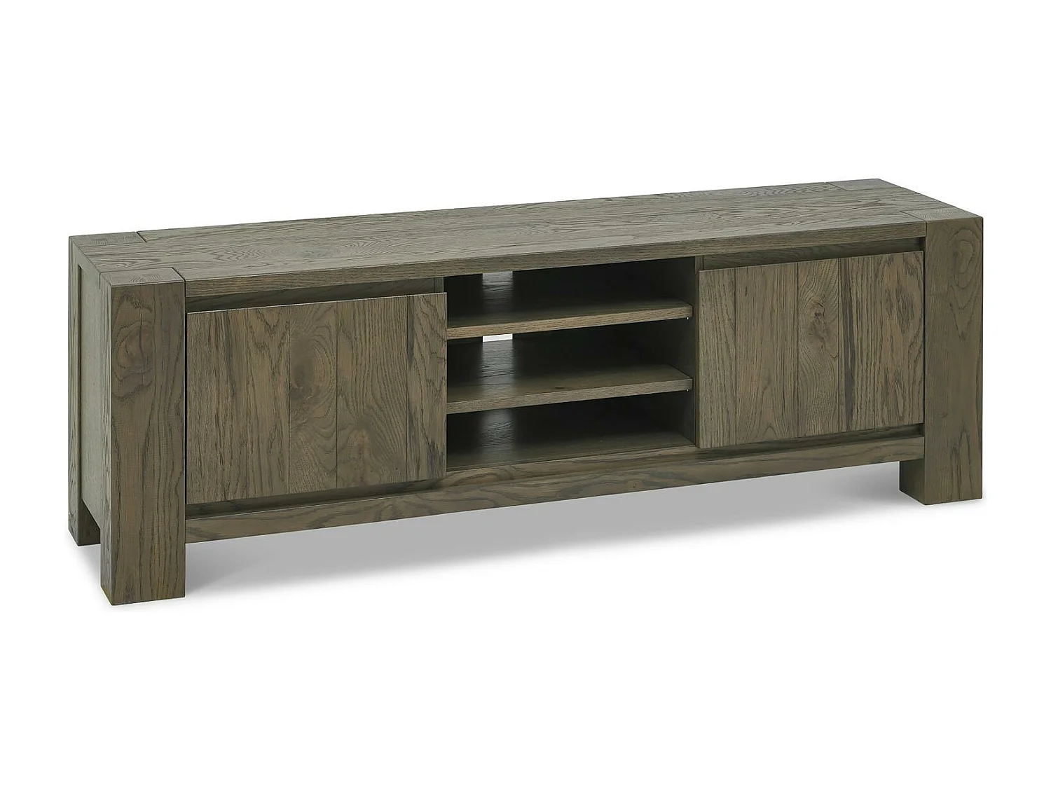 Meuble tv en bois de chêne fumé ALLEN