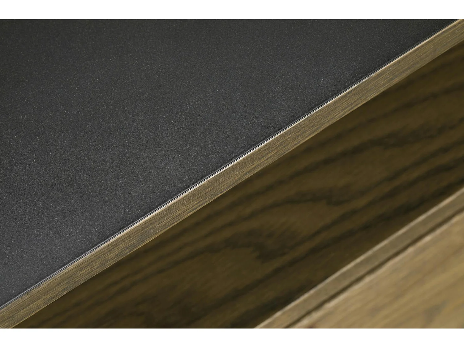 Meuble tv contemporain chêne massif encadrement métal noir HUDSON