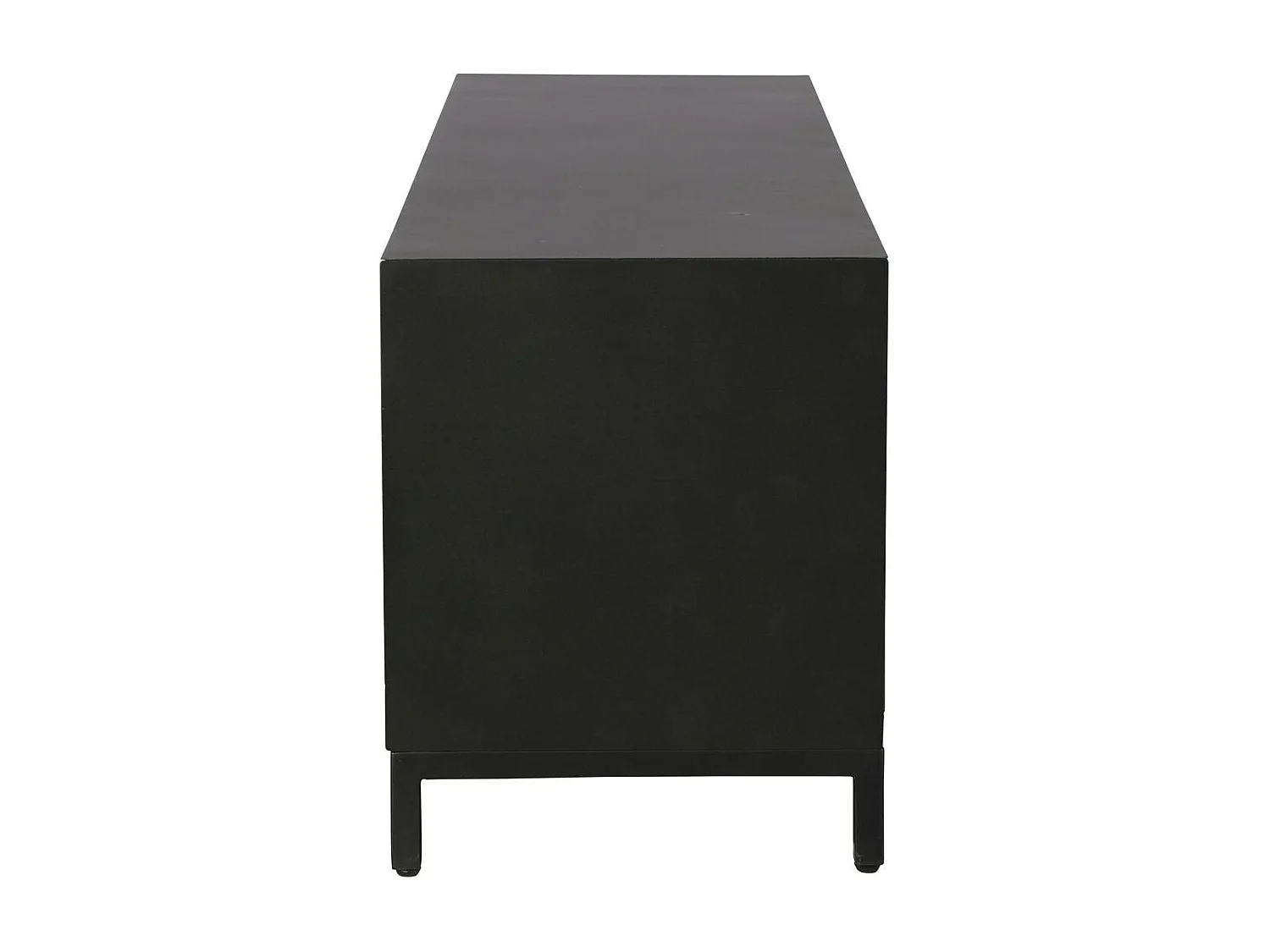 Meuble tv contemporain chêne massif encadrement métal noir HUDSON