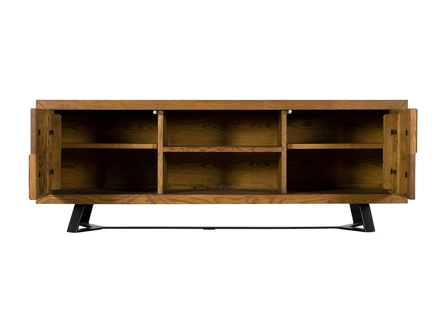 Meuble tv bois motif damier 150 cm OKA