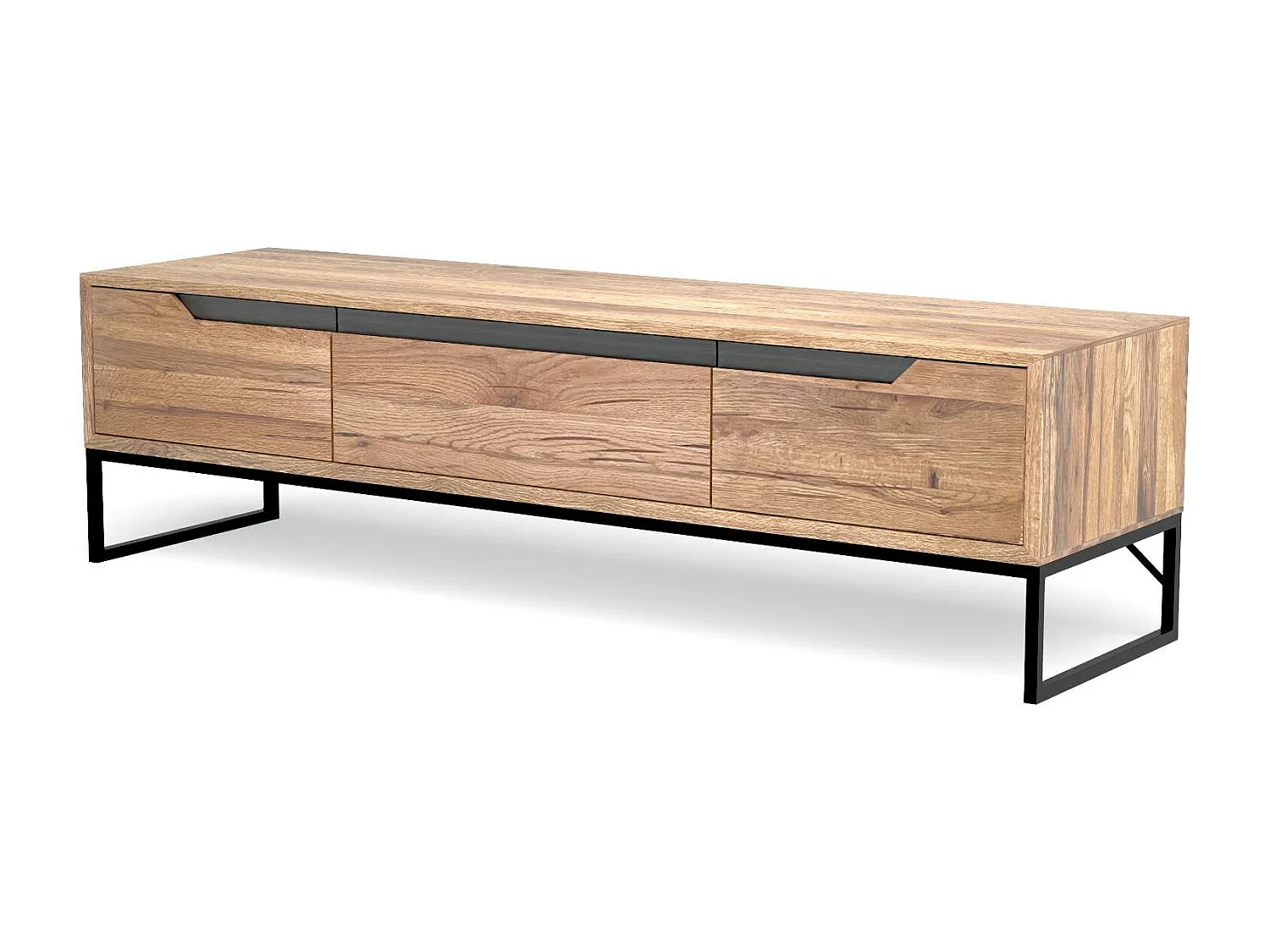 Meuble tv en bois de chêne huilé PALERME